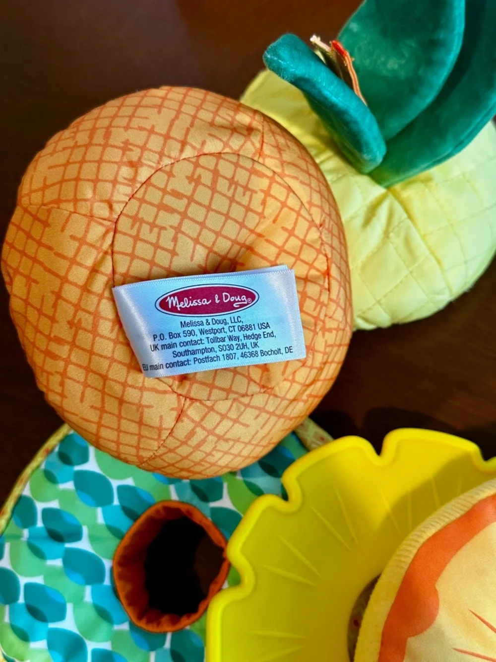 Melissa & Doug Plush Pineapple Stacking Toy - Yellow & Green